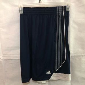 Adidas 3 Stripe Climalite Shorts Blue